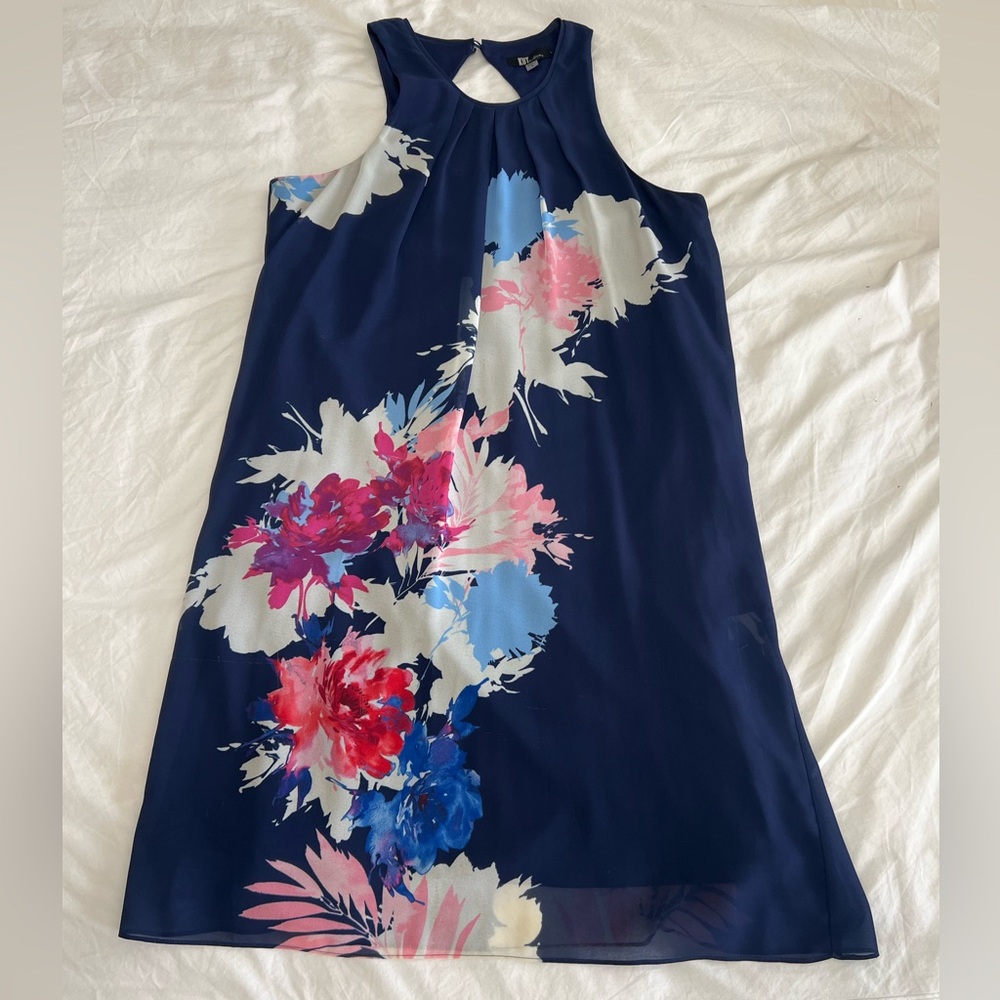 Navy, floral, tank top dress